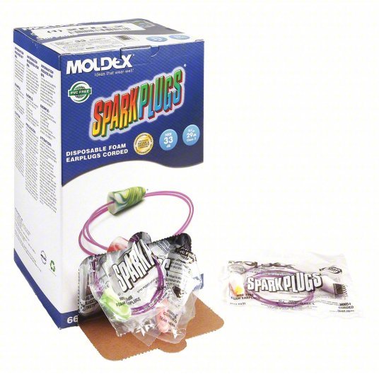 Moldex 6654 Multi-Color Foam Earplugs, Corded, 100 Pairs/Box