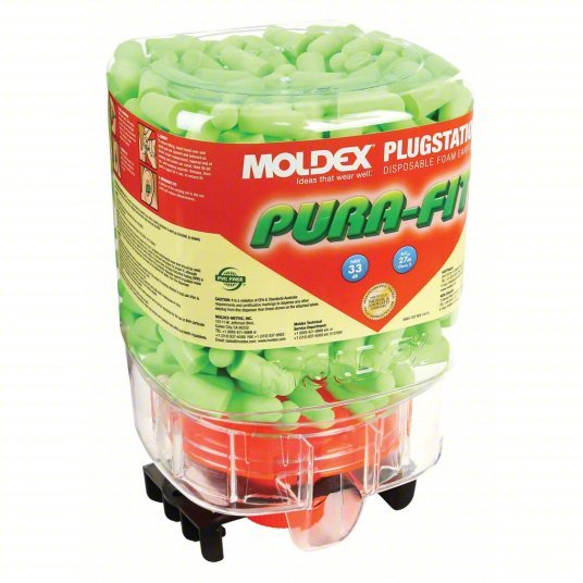 Moldex 6844 Ear Plug Dispensing System Dispenser with Refill, Bullet, 33 dB NRR, 250 Pairs, Uncorded