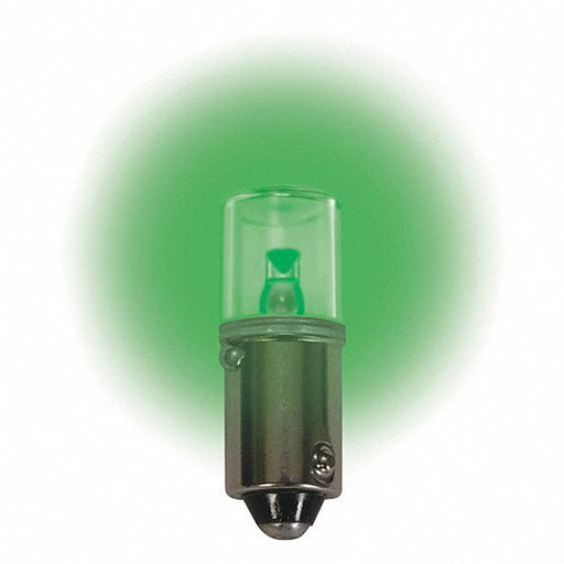 CEC Industries LM1012MB-G Compact LED Bulb LED, Miniature Bayonet (BA9s), (T) Tubular, T3-1/4, 12V DC, Green