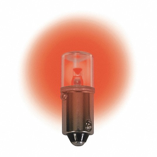 CEC Industries LM1012MB-R Compact LED Bulb LED, Miniature Bayonet (BA9s), (T) Tubular, T3-1/4, 12V DC, Red