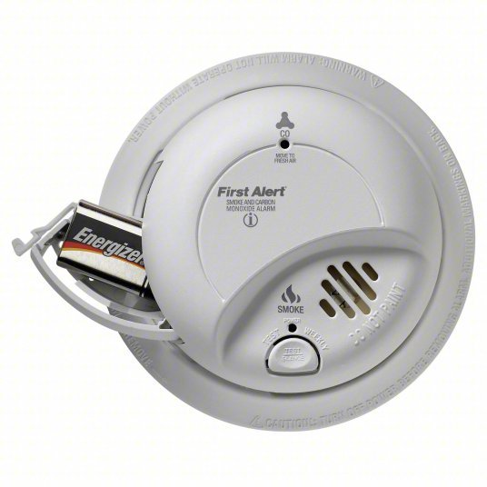 BRK SC9120B Carbon Monoxide and Smoke Alarm, Electrochemical, Ionization Sensor, 85 dB @ 10 ft Audible Alert