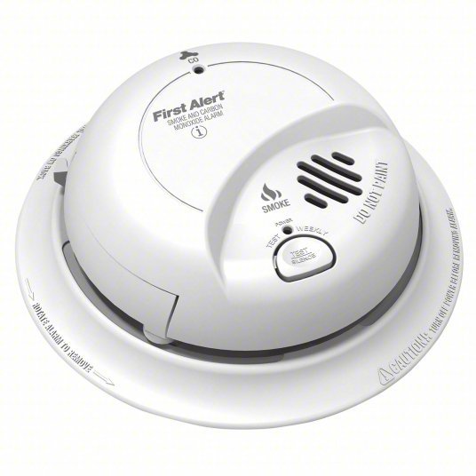 BRK SC9120B Carbon Monoxide and Smoke Alarm, Electrochemical, Ionization Sensor, 85 dB @ 10 ft Audible Alert