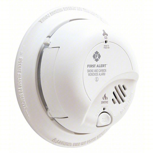 BRK SC9120B Carbon Monoxide and Smoke Alarm, Electrochemical, Ionization Sensor, 85 dB @ 10 ft Audible Alert