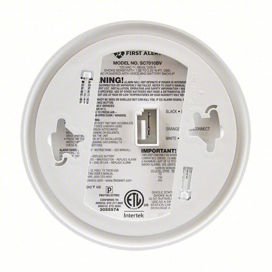 BRK SC7010BV Carbon Monoxide and Smoke Alarm, Photoelectric Sensor, 85 dB @ 10 ft Audible Alert