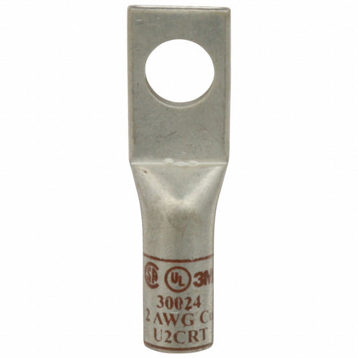 3M 30024 Compression Lugs, 3/8 in Stud Size, 2 AWG For Wire Sizes, Stranded Wire Type, Std, Copper