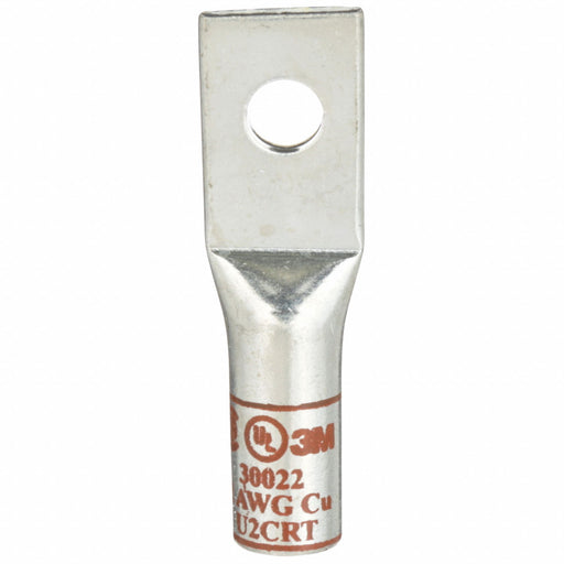 3M 30022 Compression Lugs, 1/4 in Stud Size, 2 AWG For Wire Sizes, Stranded Wire Type, Std, Copper