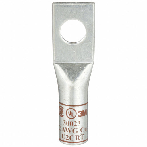 3M 30023 Compression Lugs, 5/16 in Stud Size, 2 AWG For Wire Sizes, Stranded Wire Type, Std, Copper