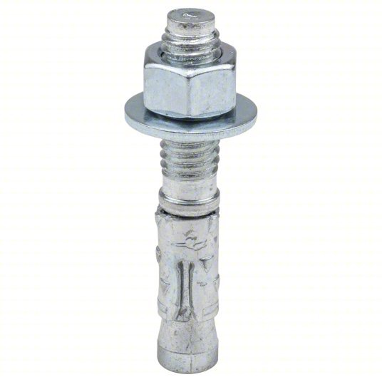 Red Head WS-3822 Wedge Anchor, 3/8" Dia., 2-1/4" L, Zinc Plated, 50 PK