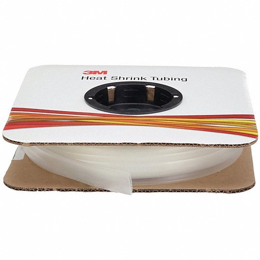 3M FP301-1/4-100'-CLEAR-SPOOL Heat Shrink Tubing: 0.25 in I.D. Before Shrinking, 0.13 in I.D. After Shrinking, 100 ft Lg, Clear