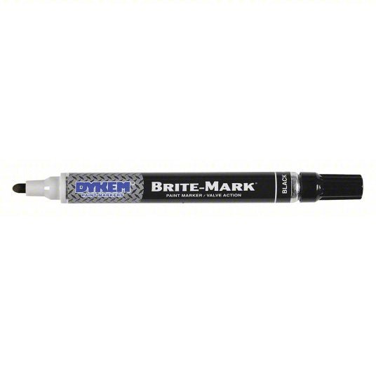 Dykem 84002 Paint Marker Fiber, Medium Tip Size, Black