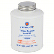 Permatex 80633 Pipe Thread Sealant with PTFE, 16 fl oz, Brush-Top Can, White