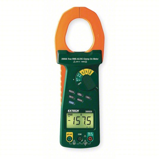 Extech 380926-NIST Digital Clamp Meter Clamp-Jaw Jaw, CAT IV 600V, TRMS, 2,000 A Max. AC Current