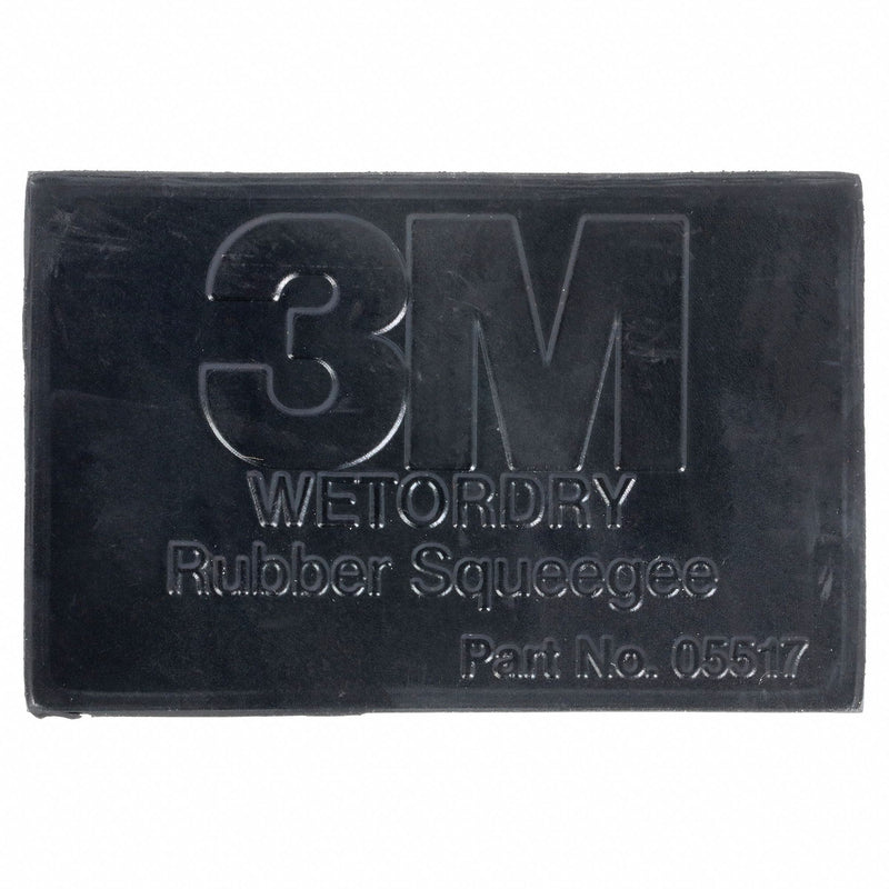 3M 05517 Rubber Squeegee, 2 3/4 in x 4 1/4 in, Black, PK50