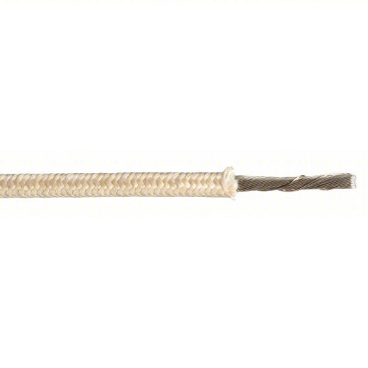 Tempco LDWR-1014 High Temp Lead Wire 12 AWG Wire Size, Natural, 100 ft Lg, MG