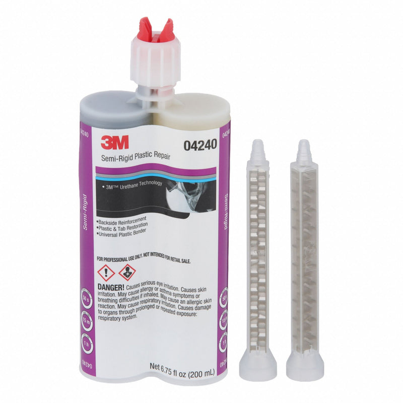 3M 04240 Urethane Adhesive, Semi-Rigid Plastic Repair, 200 mL Dual-Cartridge
