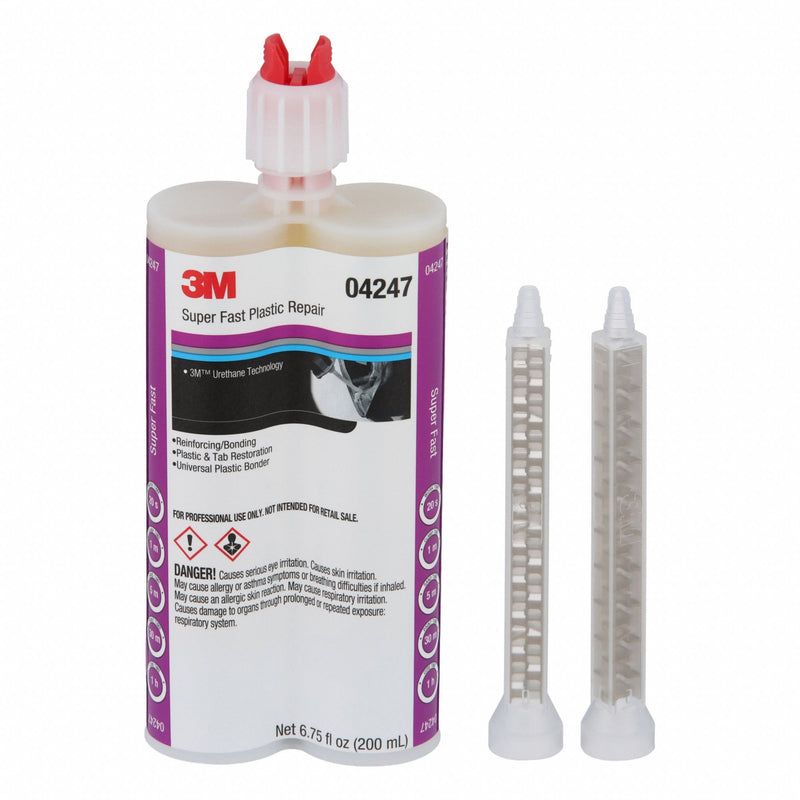 3M 04247 Urethane Adhesive, Super Fast Plastic Repair, 200 mL Dual-Cartridge