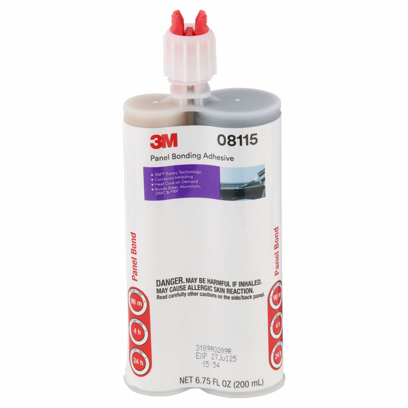 3M 08115 Panel Bonding Adhesive, Epoxy, Black, 200 mL Cartridge