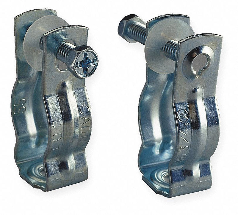 nVent Caddy CD1B Conduit & Cable Hanger - Screw-On, Galvanized, 3/4 in Trade Size, 3/4 in