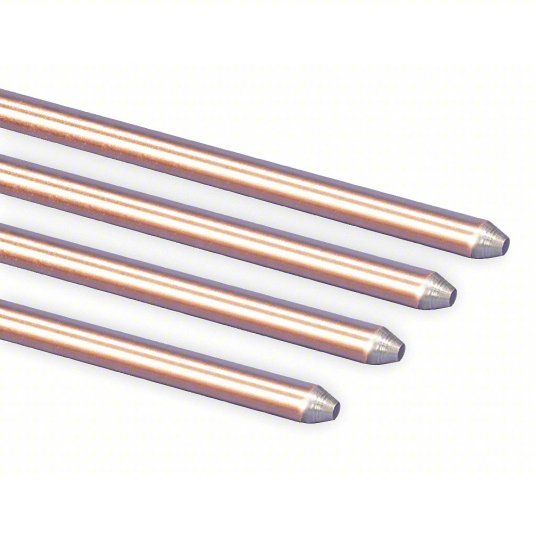 Nvent Erico 615880 Pointed End Ground Rod 5/8 in Dia, 8 ft Overall Lg, Copper Bonded Steel