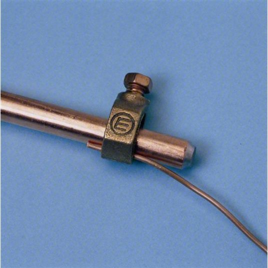Nvent Erico CP58 Grounding Connector Bronze, 8 AWG SOL to 2 AWG STR Grounding Wire Size, 1 Grounding Wires