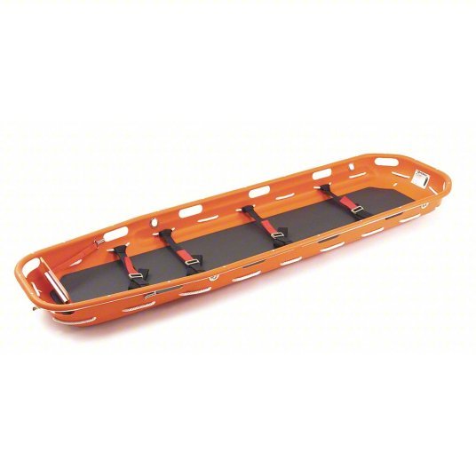 Ferno 71 Basket Stretcher, 86 in Lg, 24 in Wd, 8 in Ht, Orange, 600 lb Wt Capacity