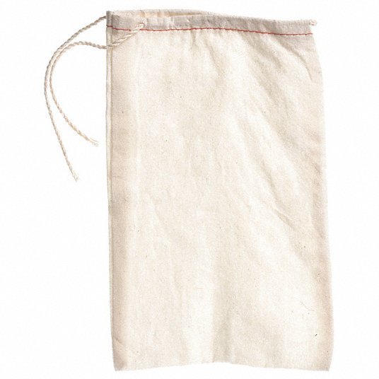 Midwest Pacific MP-610CB1 Drawstring Bag 10 in Lg, 6 in Wd, Cotton/Poly Blend, Natural, 3.98 oz/sq yd Fabric Wt, 100 PK