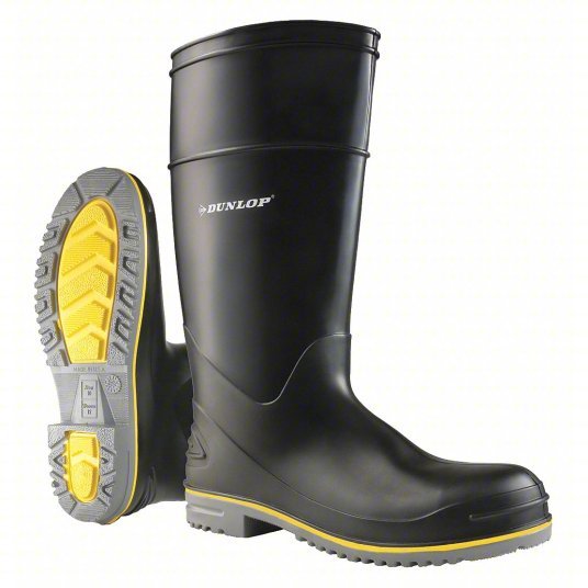 Dunlop 8990800 Size 11 Men's Steel Rubber Boot, Black