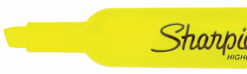 Sharpie 25025B Highlighter, Fluorescent Yellow, Chisel, Capped, Std, Std, Non-Toxic, 12 PK