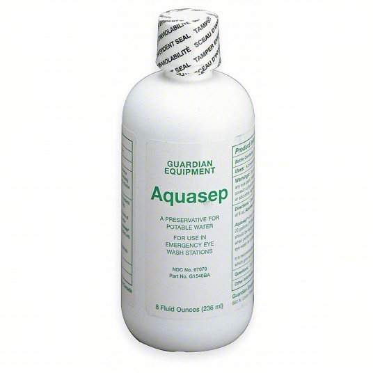 Guardian G1540BA Eyewash Preservative 8 oz Cap, Aquasep, Water Additive
