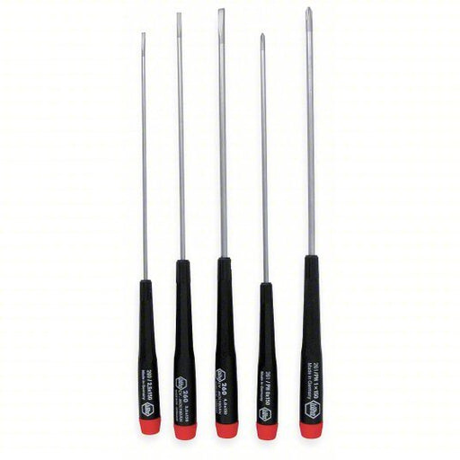 Wiha 26192 Precision Screwdriver Set 5 Pieces, Phillips/Slotted Tip, 1/8 in/3/32 in/5/32 in Tip Size