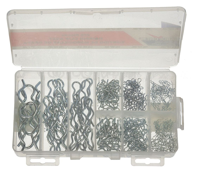 Itw Bee Leitzke WWG-DISPBPXZ276 Pin Assortment, 276 pcs, 9 Sizes, Bridge, Inch, Stainless Steel, Ungraded, Zinc Plated, 276 Pieces