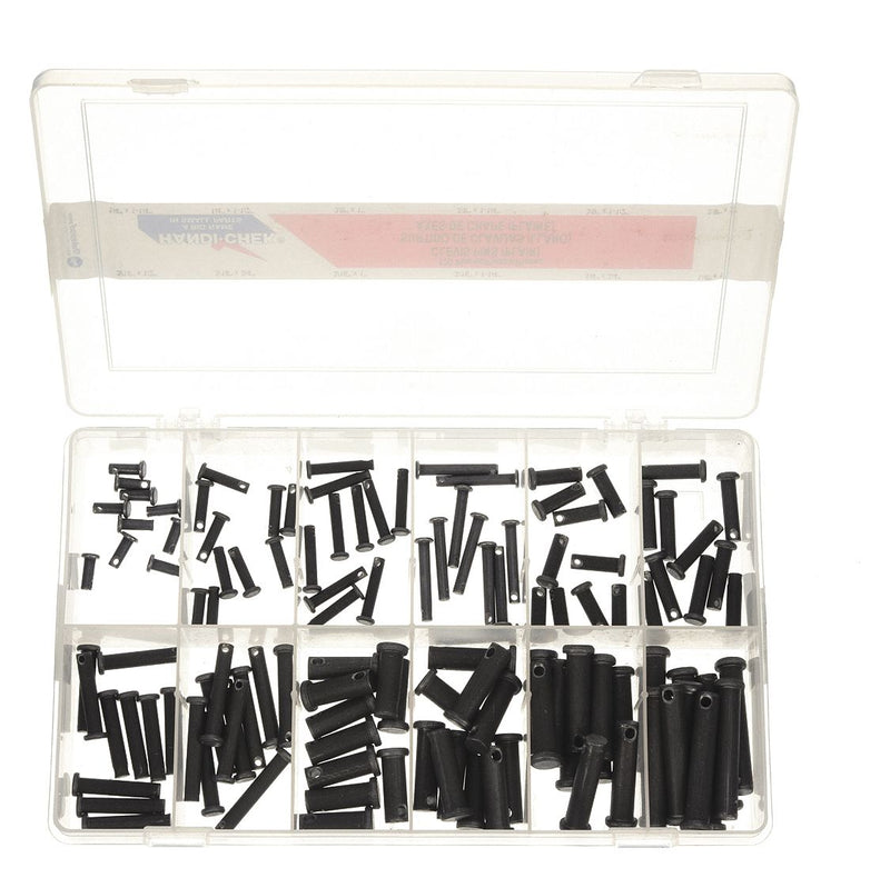 Itw Bee Leitzke WWG-DISP-CLP120PL Pin Assortment, 120 pcs, 12 Sizes, Inch, Steel, Grade 1010/Grade 1018, Plain
