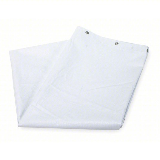 Redwood RW4EEY2 Shower Curtain, Vinyl, White, 72 in Overall Wd, 72 in x 72 in, 72 in, White