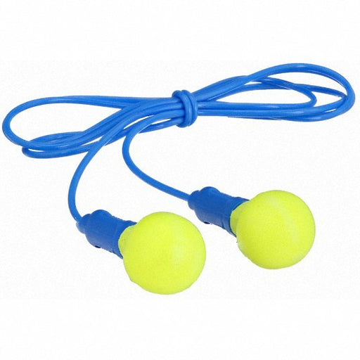 3M 318-1001 E-A-R Push-Ins Disposable Corded Ear Plugs, Pod Shape, 28 dB, Blue/Yellow, 100 Pairs - Redwood.KV3WE32