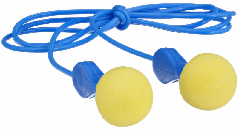 3M 311-1115 Ear Plugs, Pod, 25 dB NRR, Gen Purpose, Corded, Reusable, Push-In, M Earplug Size, Yellow, 100 PK
