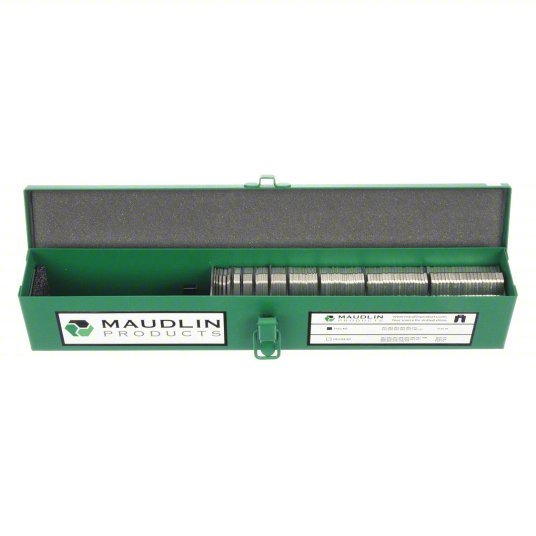Maudlin MSB3-FK Slotted Shim Assortment,Tabbed,260 pcs Inch, Tabbed, Stainless Steel, 18-8