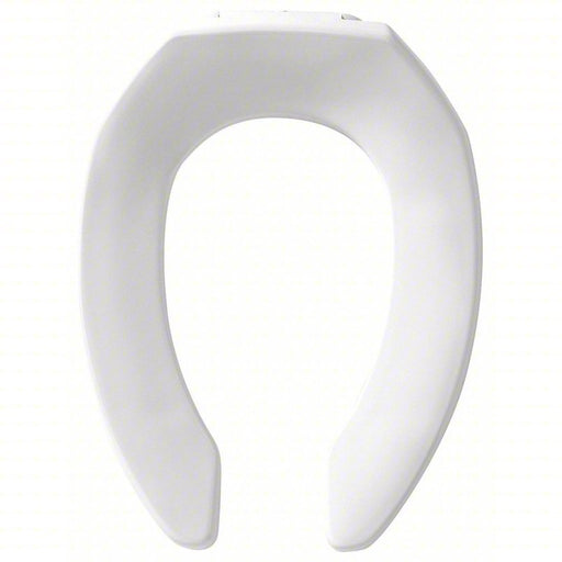 Bemis 1955CT-000 Toilet Seat White, Plastic with Stainless Steel Posts, External Check Hinge, 2 3/8 in Seat Ht, Open