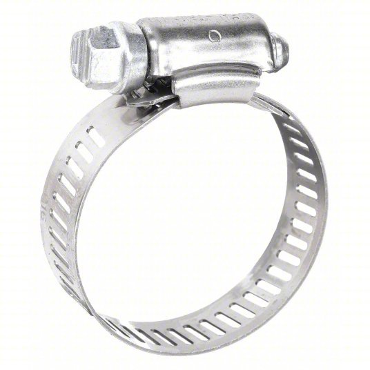 Redwood 5724 Worm Gear Hose Clamp 201 Stainless Steel, Perforated Band, 1 in – 2 in Clamping Dia, 10 PK