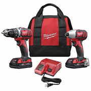 Milwaukee 2691-22 M18 Cordless Combo Kit, 18 Volt DC, Lithium-Ion, Drill, Impact Driver, 2 Tools
