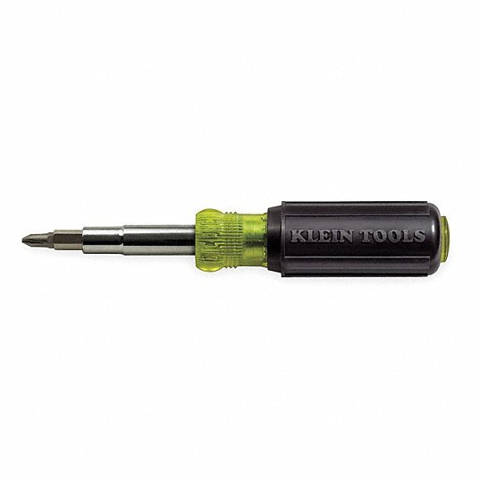 Klein 32500 Multi-Bit Screwdriver / Nut Driver, 11-in-1, Ph, Sl, Sq, Torx Bits, 6-Piece, 8 Tips