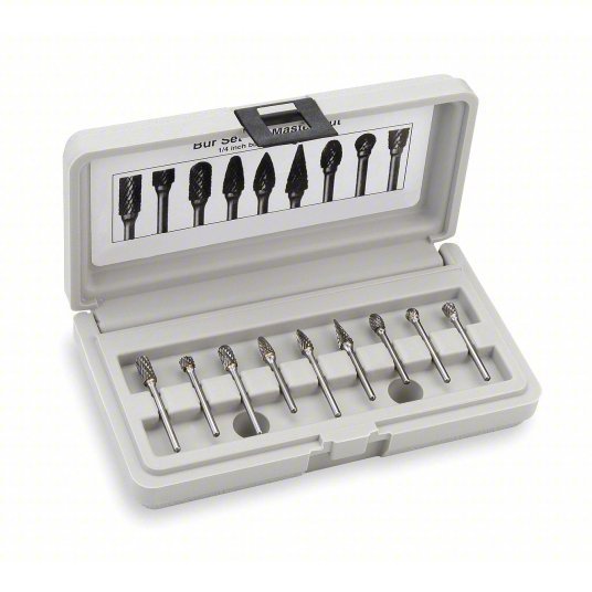 Widia M40594 Carbide Bur Sets, 1/2, 8 Pcs