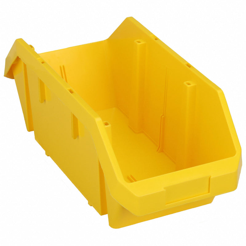 Quantum QP1887YL Cross-Stacking Bin, 8 3/8 in x 18 1/2 in x 7 in, Yellow, 75 lb Load Capacity