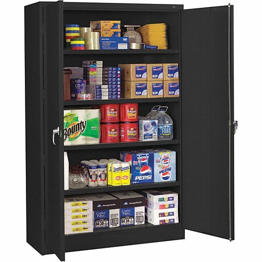 Tennsco J2478SUBK 20 ga. Carbon Steel Storage Cabinet, 48 in W, 78 in H, Stationary