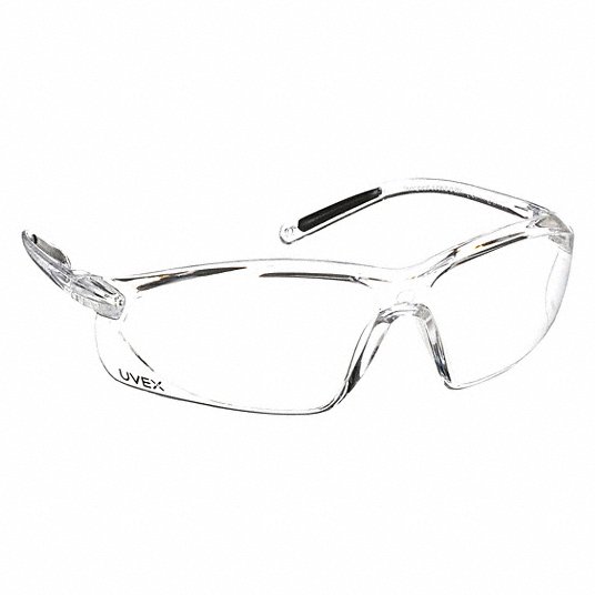 Uvex A700 Clear Lens, Half-Frame, Scratch-Resistant, Clear Frame, A700 Series