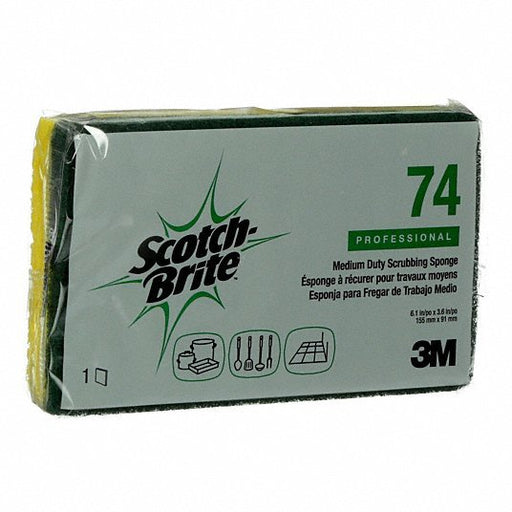 3M 74 Scrubber Sponge, 6" L, 3-5/8" W, PK20 - Redwood.KV2U642