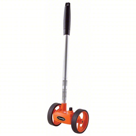 Keson RR182 Measuring Wheel 9,999 ft Range, Adj Handle Handle, Spoked Dual Wheel, Rubber Tread, 42 in Lg