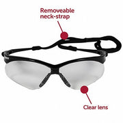 Kleenguard 25676 Safety Glasses Clear Lens, Half-Frame, Black Frame, V30 Nemesis(TM) Series