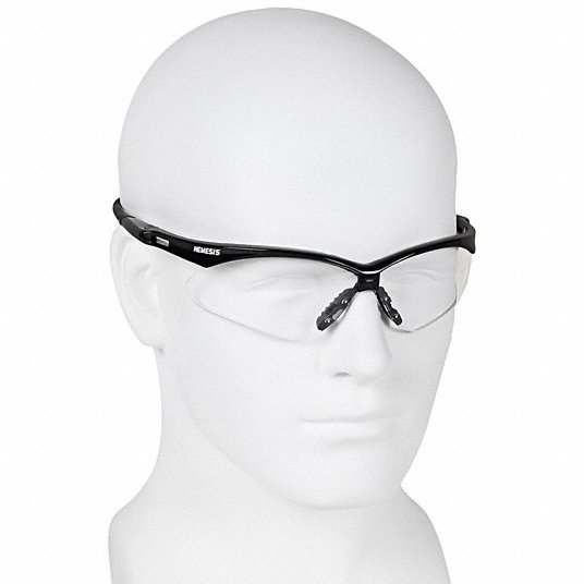 Kleenguard 25676 Safety Glasses Clear Lens, Half-Frame, Black Frame, V30 Nemesis(TM) Series