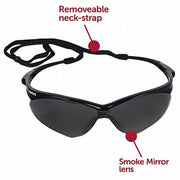Kleenguard 25688 V30 Nemesis Safety Glasses, Mirror Coating, Scratch-Resistant, Black Half Frame, Smoke Lens