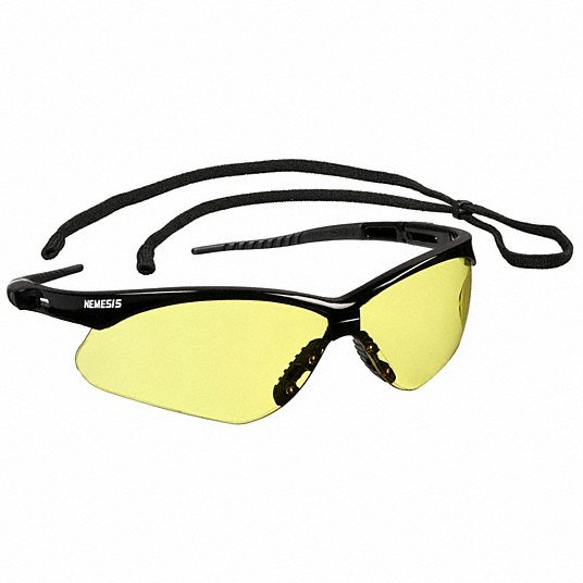 Kleenguard 25659 Safety Glasses Amber Lens, Half-Frame, Anti-Fog, Black Frame, Nemesis(TM) Series